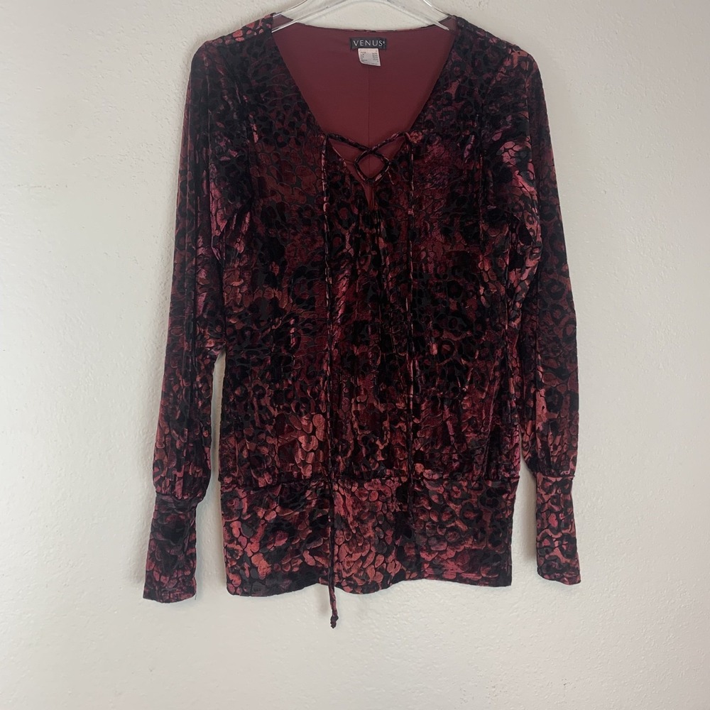 Venus Top Crushed Velvet Burnout Whimsigoth Dark Romantic Fairy Grunge Y2K Small